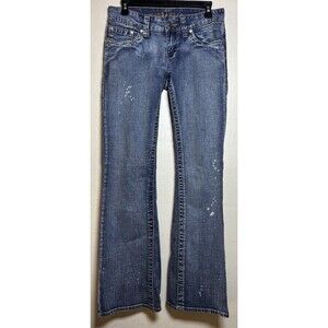 Hydraulic Jeans Womens 9/10 Blue Flare Bootcut Lowrise Studded Pockets Y2K